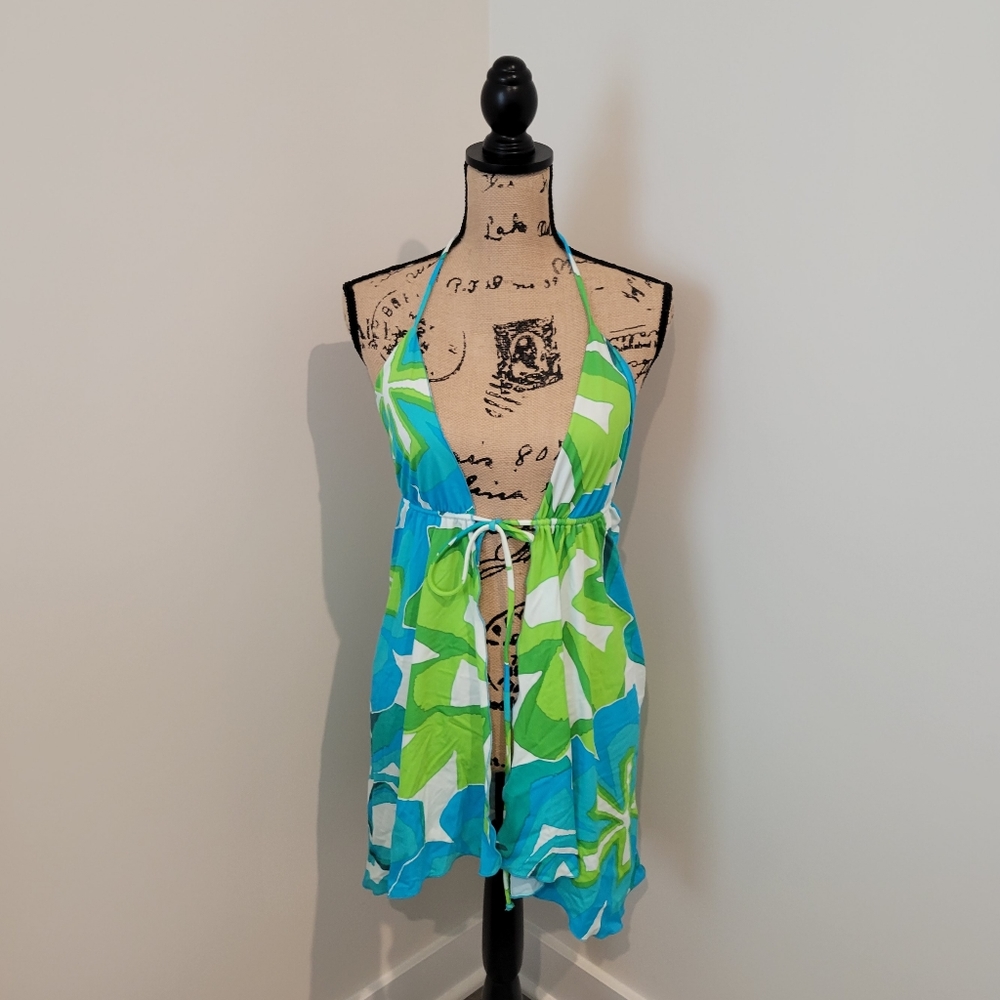 Venus Blue and Green Halter Cover-up NWOT